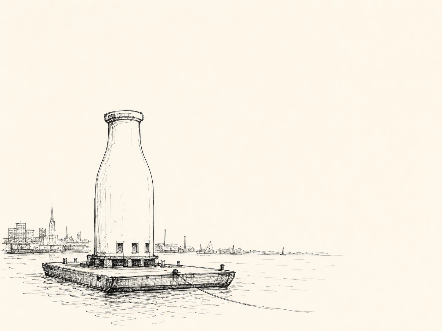 Editorial illustration of the Hood Milk Bottle